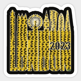 London Skyline 2023 - Yellow Bubbles Sticker